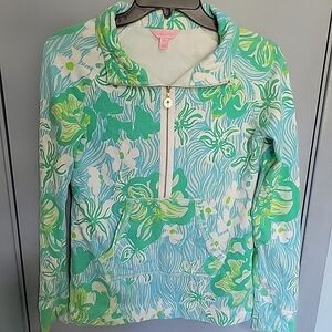 Lilly Pulitzer Skipper Jacket Floral Half Zip Pullover Sz Xs